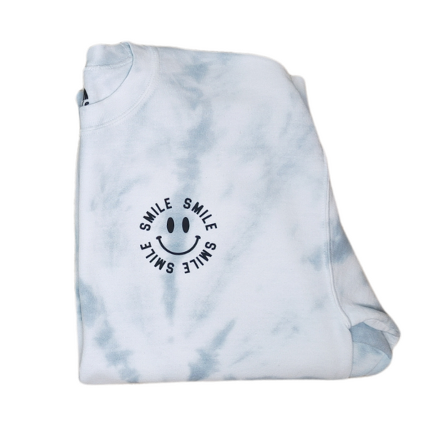Pearl Tie-Dye Smile Sweatshirt.