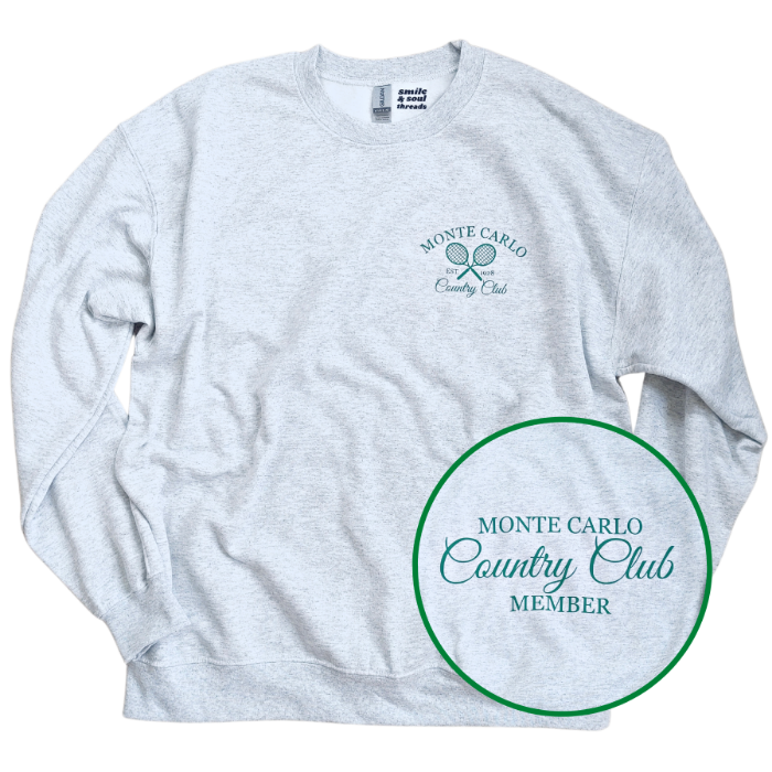 Monte Carlo Tennis Country Club Sweatshirt Smile Soul Threads