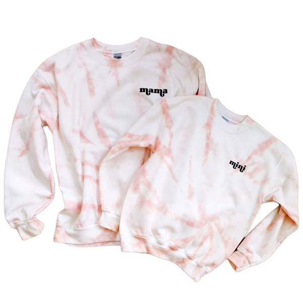 Mama Tan Tie-Dye Smiley Face Raise Them Kind Sweatshirt.