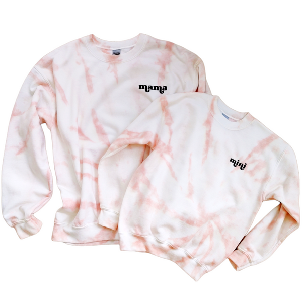 Mama Tan Tie-Dye Smiley Face Raise Them Kind Sweatshirt.