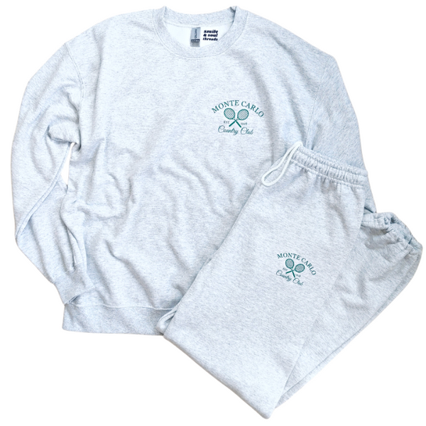 monte carlo tennis country club sweatsuit set