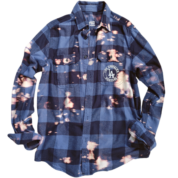 LA Dodgers Bleached Flannel Shirt
