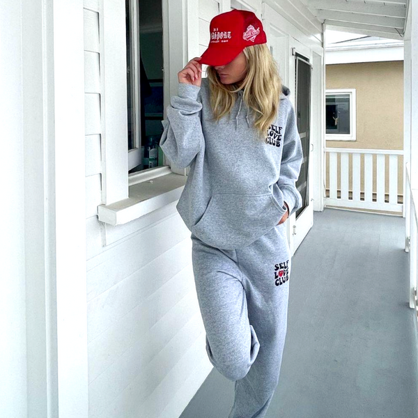 self love smiley heart hoodie sweatsuit set