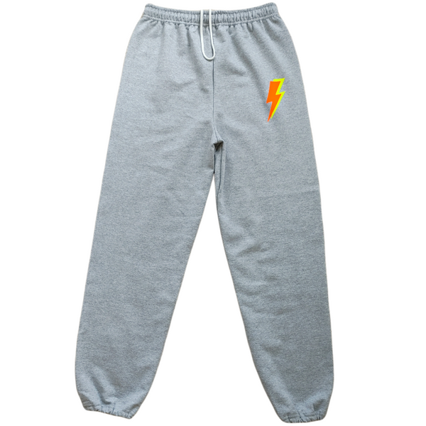 Neon Orange & Neon Yellow Lightning Bolt Sweatpants
