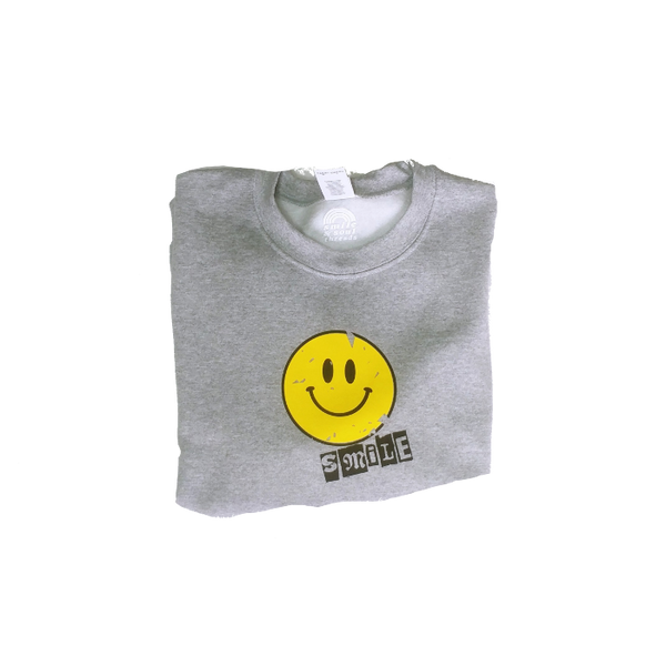 distressed smile sweatshirt