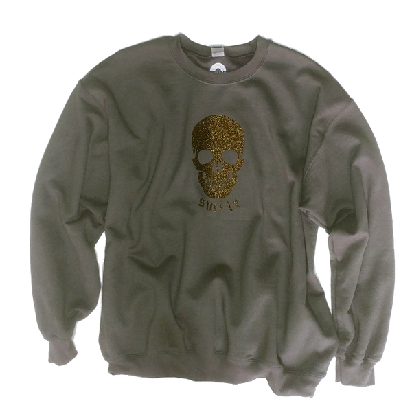 Glitter Smile Skeleton Graphic Sweatshirt.