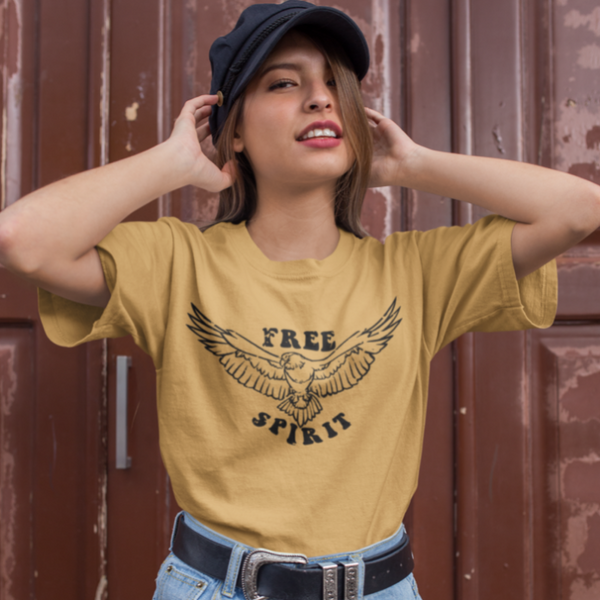 Distressed Free Spirit Bird Graphic T-Shirt.