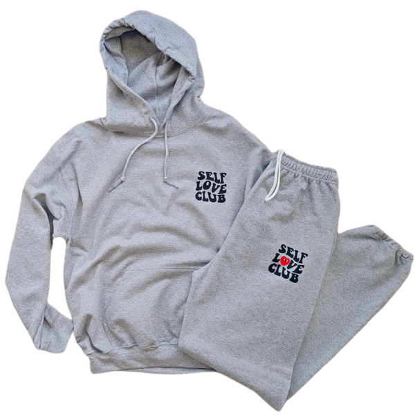 self love club smiley heart sweatsuit