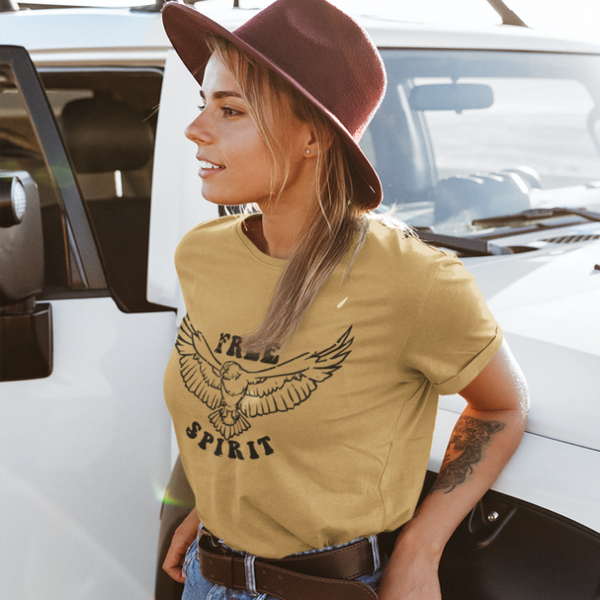 Distressed Free Spirit Bird Graphic T-Shirt.