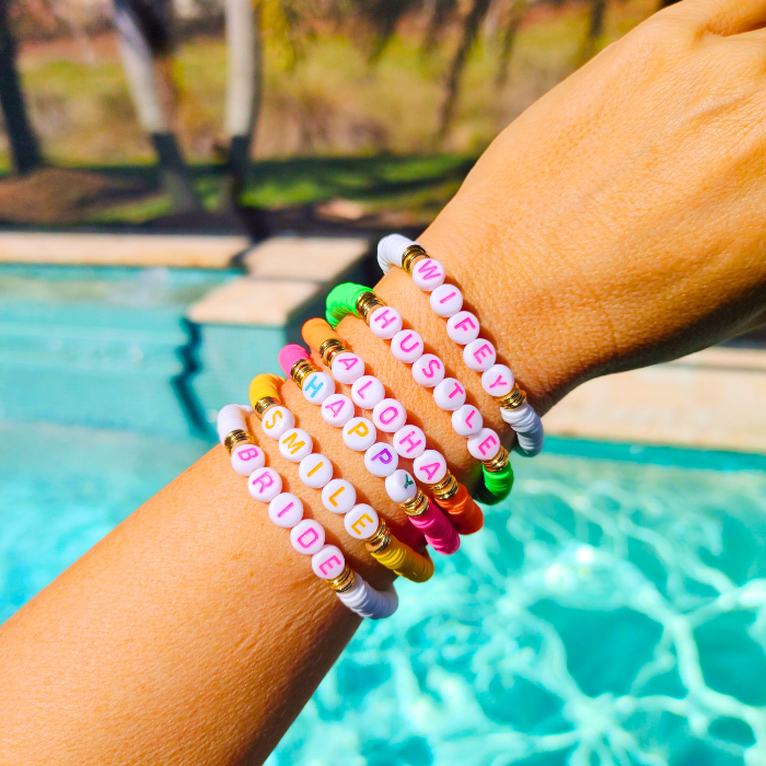 Colorful Word Clay Beaded Bracelets Smile Soul Threads