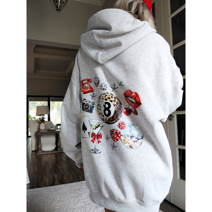 Shop the Lucky Leopard 8 Ball Collage Hoodie | Smile & Soul