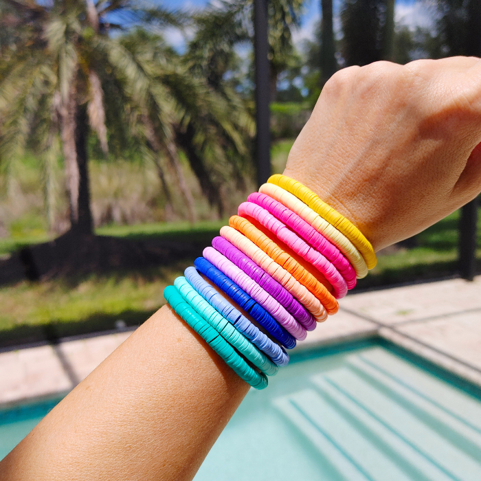 Preppy Solid Clay Beaded Bracelets | Smile & Soul Threads