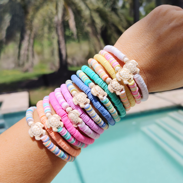 Preppy Turtle Clay Beaded Bracelets | Smile & Soul Threads