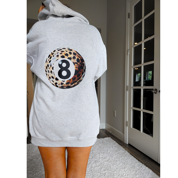 leopard 8 ball hoodie