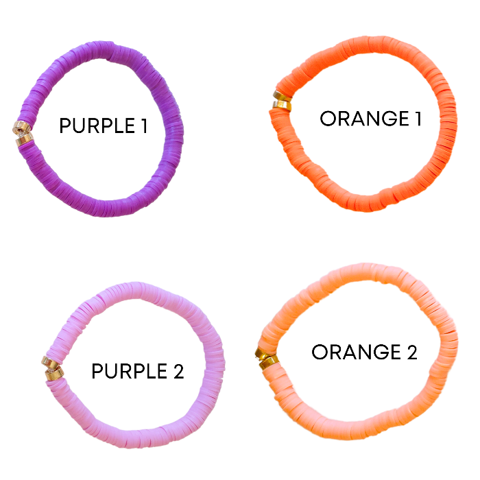 Preppy Purple Clay Bead Bracelet