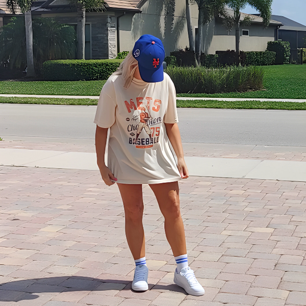 NY mets distressed t-shirt