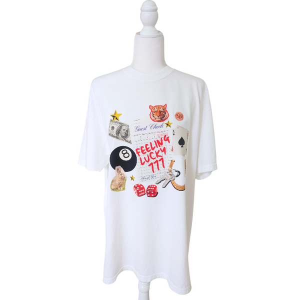 feeling lucky collage t-shirt