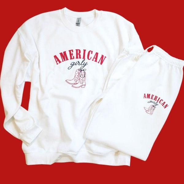 american girly sweatpant set