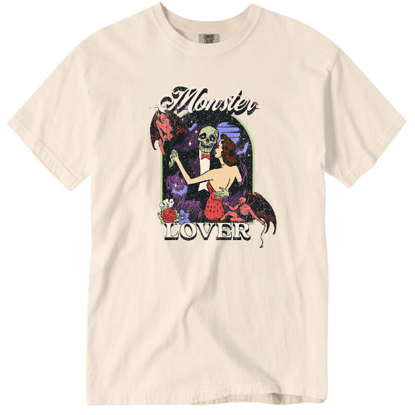 Get ready for spooky season with our vintage-inspired Monster Lover shirt! Perfect for fans of Halloween horror movies, this trendy shirt features a retro Halloween design. Available in both comfort color t-shirts and Gildan crewneck sweatshirts, this shirt is perfect for any Halloween lover. Size up for an oversized fit and make a statement this Halloween!