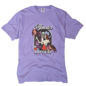 Get ready for spooky season with our vintage-inspired Monster Lover shirt! Perfect for fans of Halloween horror movies, this trendy shirt features a retro Halloween design. Available in both comfort color t-shirts and Gildan crewneck sweatshirts, this shirt is perfect for any Halloween lover. Size up for an oversized fit and make a statement this Halloween!