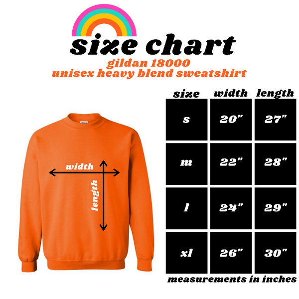 Gildan Crewneck Sweatshirt 18000 Size Chart