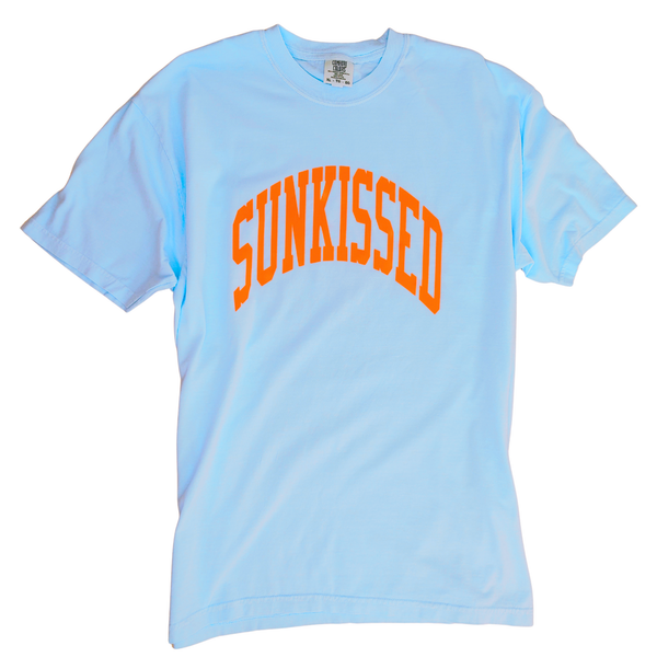 This neon Sunkissed shirt is the perfect summer tee. Comfortable and stylish, it's perfect for the beach, pool or simply enjoying a warm day. Brighten up your wardrobe in this trendy soft bright neon t-shirt you'll want to wear all year round! This is your ultimate summer t-shirt.