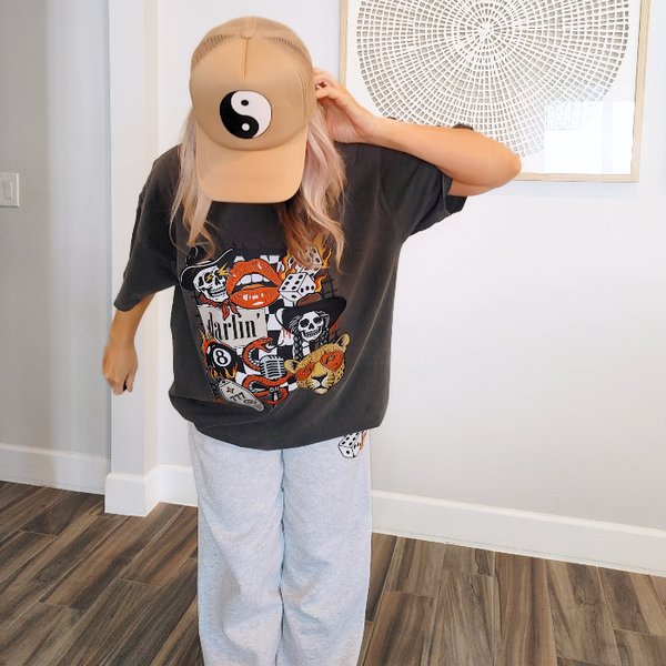 Upgrade your everyday style with this retro Western graphic tee and flame-dice sweatpants set, designed for comfort, personality, and effortless style. This matching outfit features bold vintage-style artwork, making it a perfect statement look for lounging, gifting, or casual streetwear. 