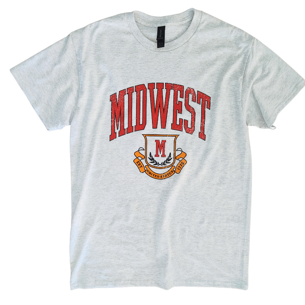 This Midwest T Shirt and Sweatpants Set is the perfect combination of comfort and effortless collegiate style. Featuring a distressed varsity-inspired Midwest graphic on a matching ash gray t-shirt and jogger set, this outfit is ideal for lounging, travel days, running errands, or creating a casual streetwear look you'll wear on repeat with sweatpants that feature a relaxed oversized fit and for a trendy overside t-shirt fit size up. Matching Midwest sweatshirt sold separately, pair all three pieces for the