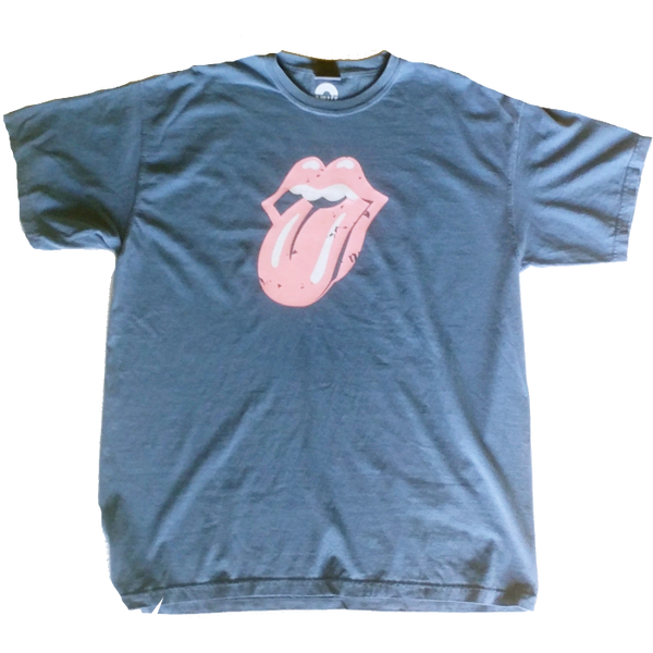Distressed Pink Tongue Blue Jean Comfort Colors T-Shirt.