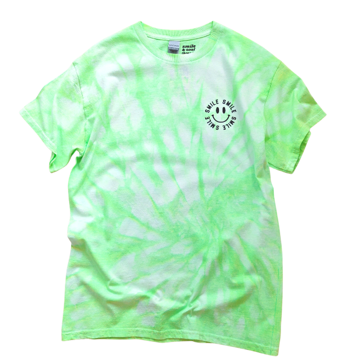 Neon Green Tie-Dye Smile T-Shirt 