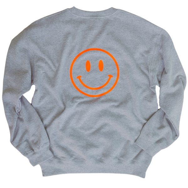 Sports Grey Neon Orange Smile Smiley Face Sweatshirt