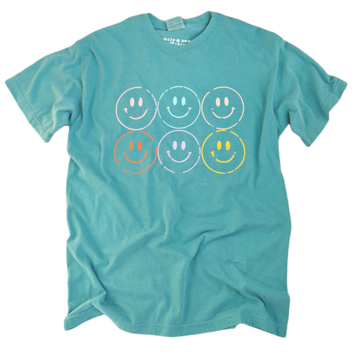 トップス READYMADE S/S T-SHIRT SMILE READYMADE Ready Made SS T-SHIRT SMILE BLACK Print RE-CO-BK