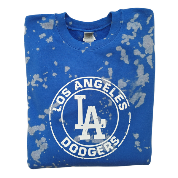 LA Dodgers Bleached Distressed Crewneck Sweatshirt