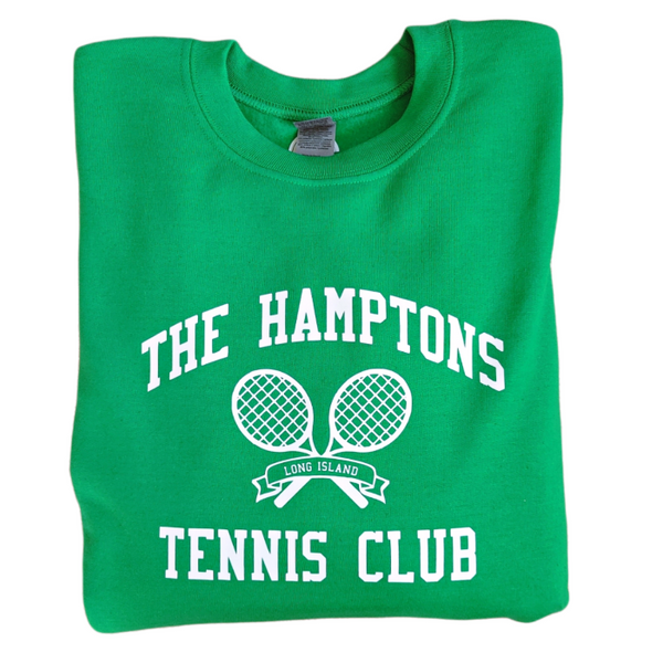 Green hamptons tennis club oversized crewneck sweatshirt.