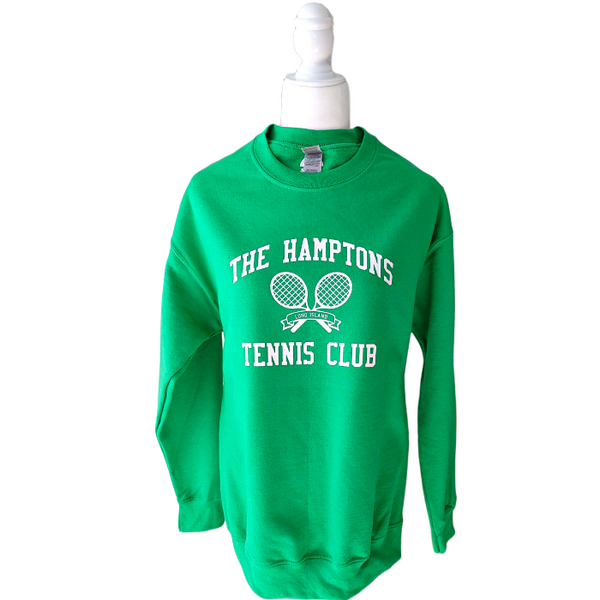 Green hamptons tennis club oversized crewneck sweatshirt.