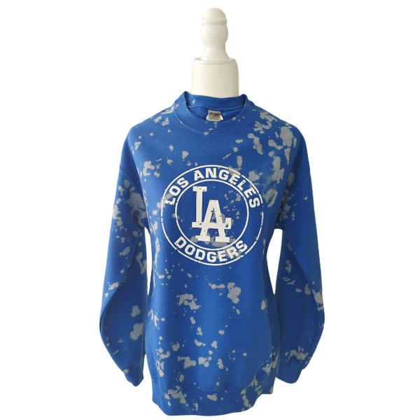 LA Dodgers Bleached Distressed Crewneck Sweatshirt