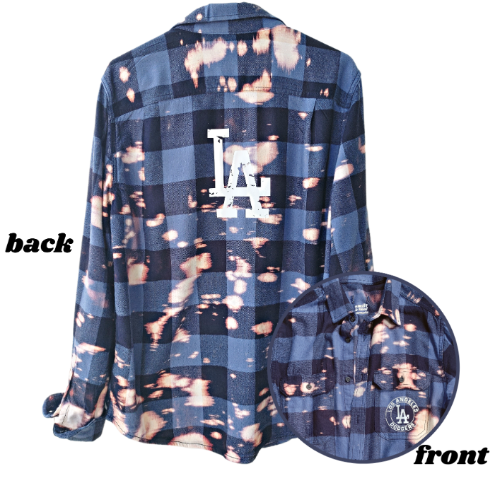 Shop The La Dodgers Bleached Flannel Shirt | Smile & Soul Threads XLarge
