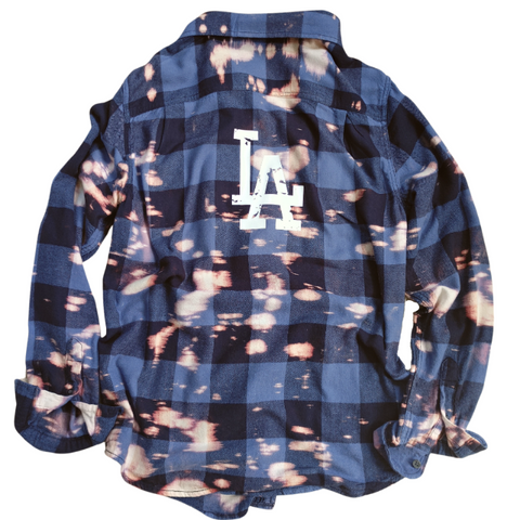 LA Dodgers Bleached Flannel Shirt