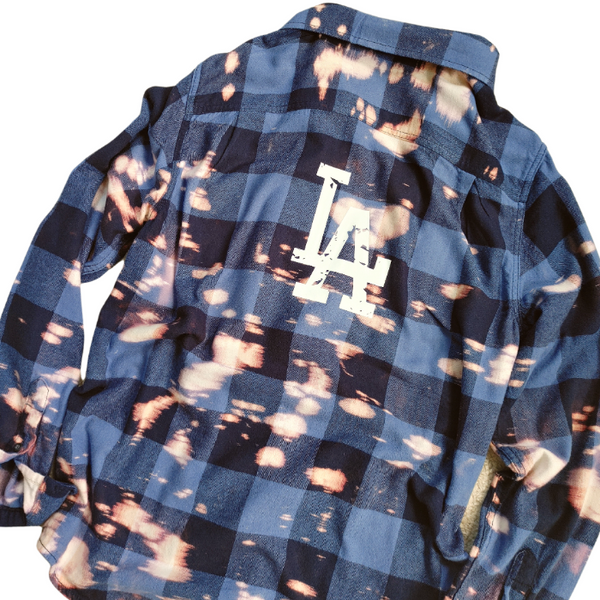 LA Dodgers Bleached Flannel Shirt