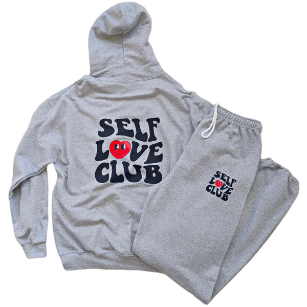 self love club smiley heart sweatsuit